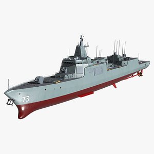 3D Modern Naval Destroyer Ship model