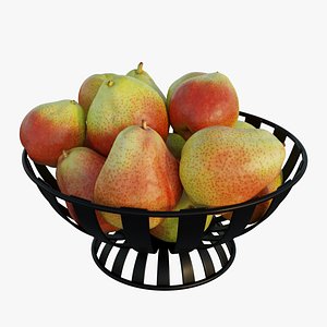 Stripe Fruit Bowl with cheeky pear model