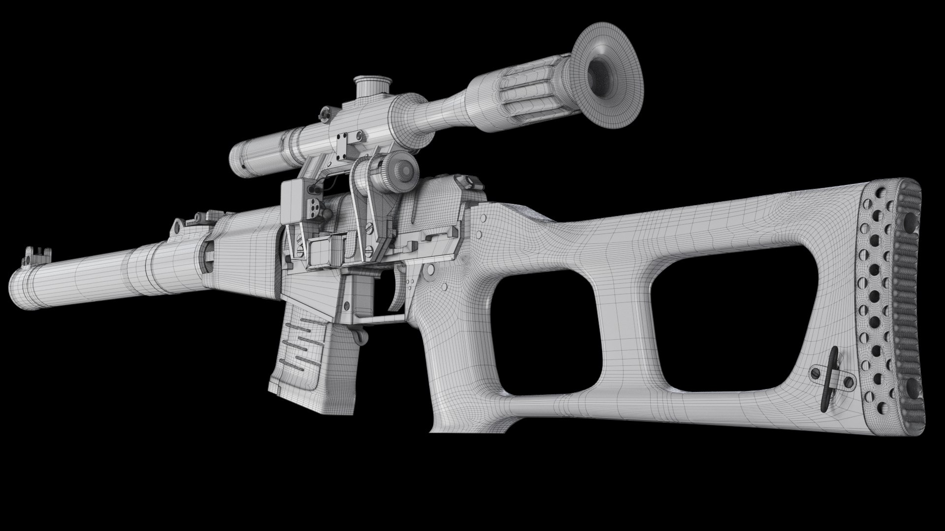 Realistic VSS Vintorez Sniper Silent Rifle 3D Model - TurboSquid 2159099