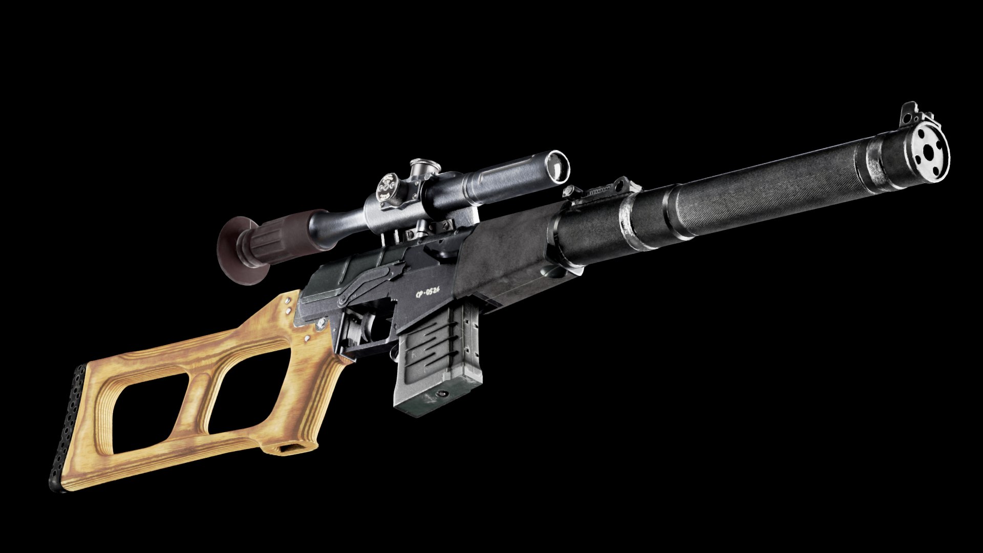 Realistic VSS Vintorez Sniper Silent Rifle 3D Model - TurboSquid 2159099
