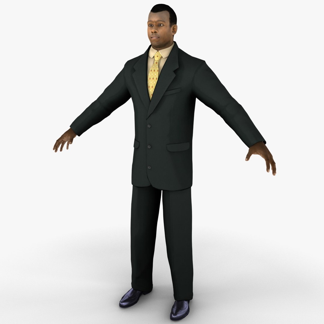 3d businessman 4 rigged man