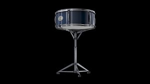 Snare drum with stand Low-poly