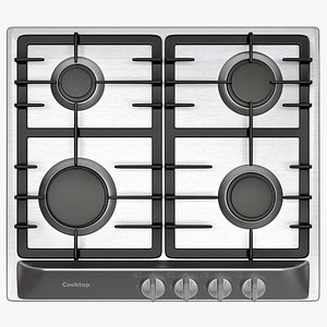 Small Cooktop with Four Gas Rings
