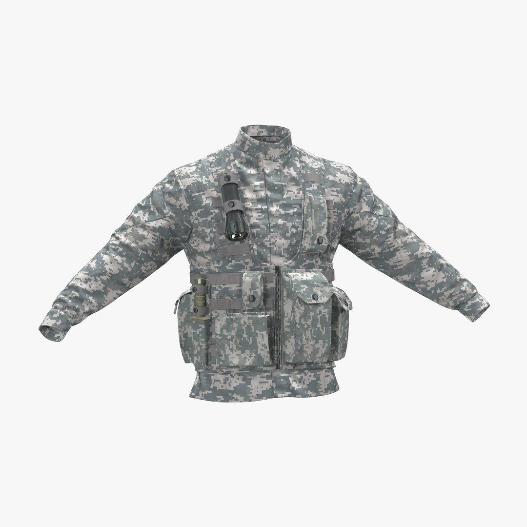 Military Jacket Camo 3D model preview