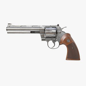 Revolver 05 Silver Colt Python All PBR Unity UE Textures
