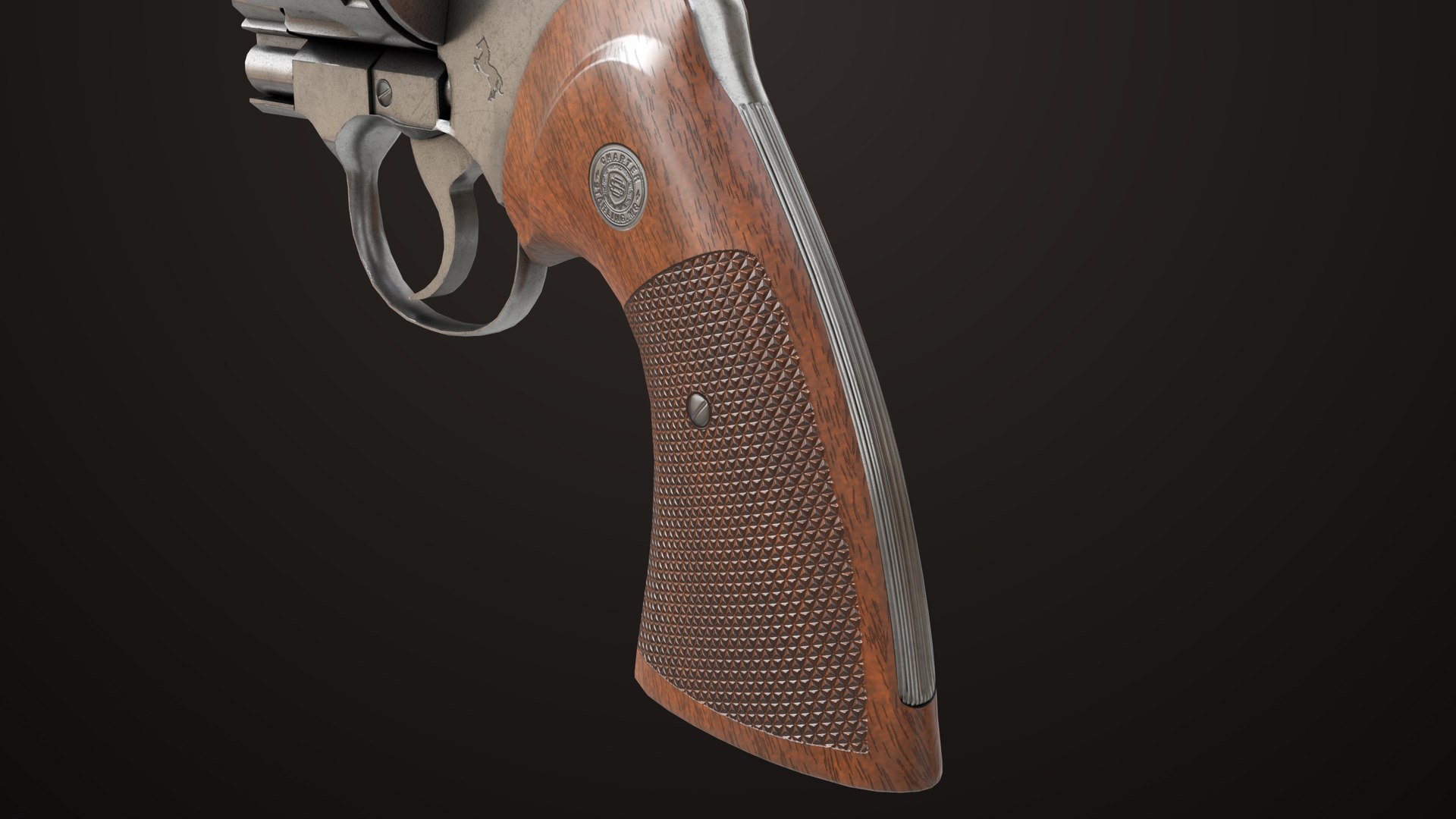 3D Revolver 05 Silver Colt Python All PBR Unity UE Textures model ...