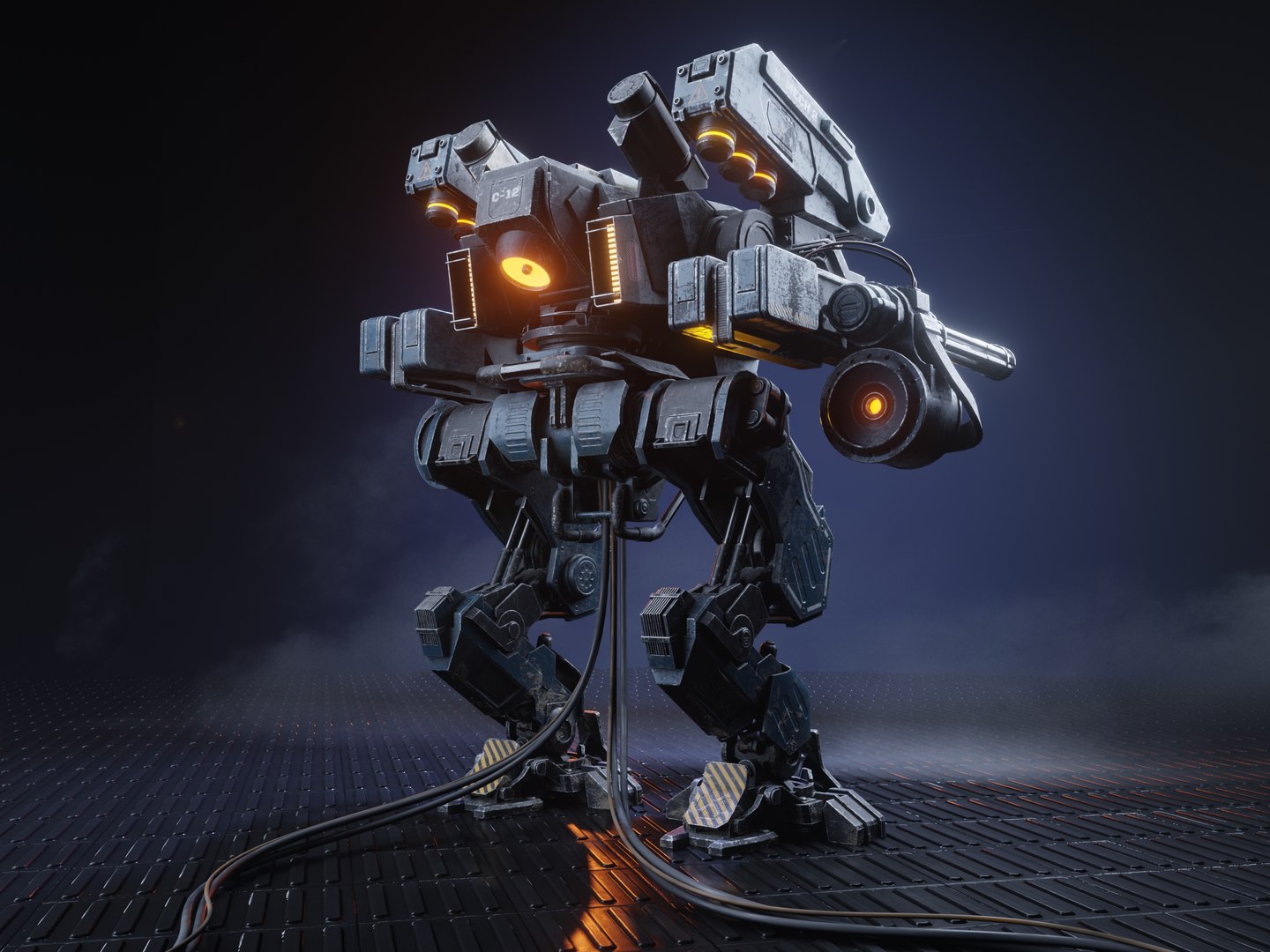 Realistic Mech in military style 3D model - TurboSquid 2153163