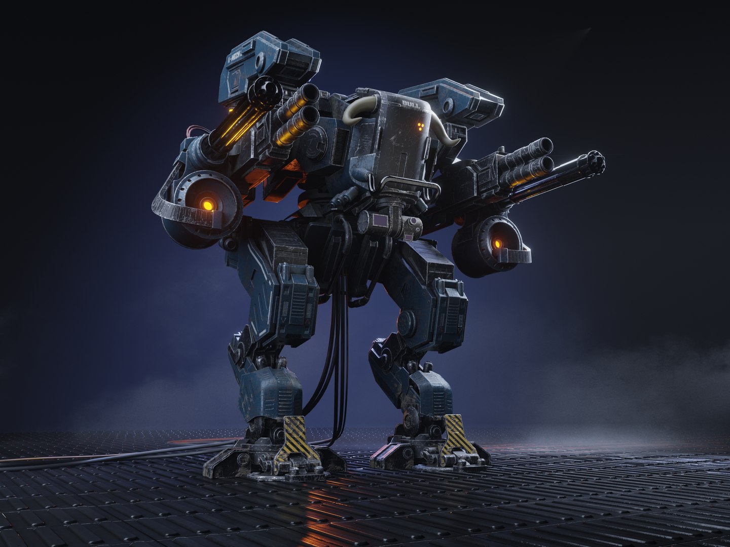 Realistic Mech in military style 3D model - TurboSquid 2153163