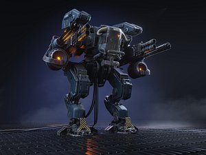 Realistic Mech in military style 3D model