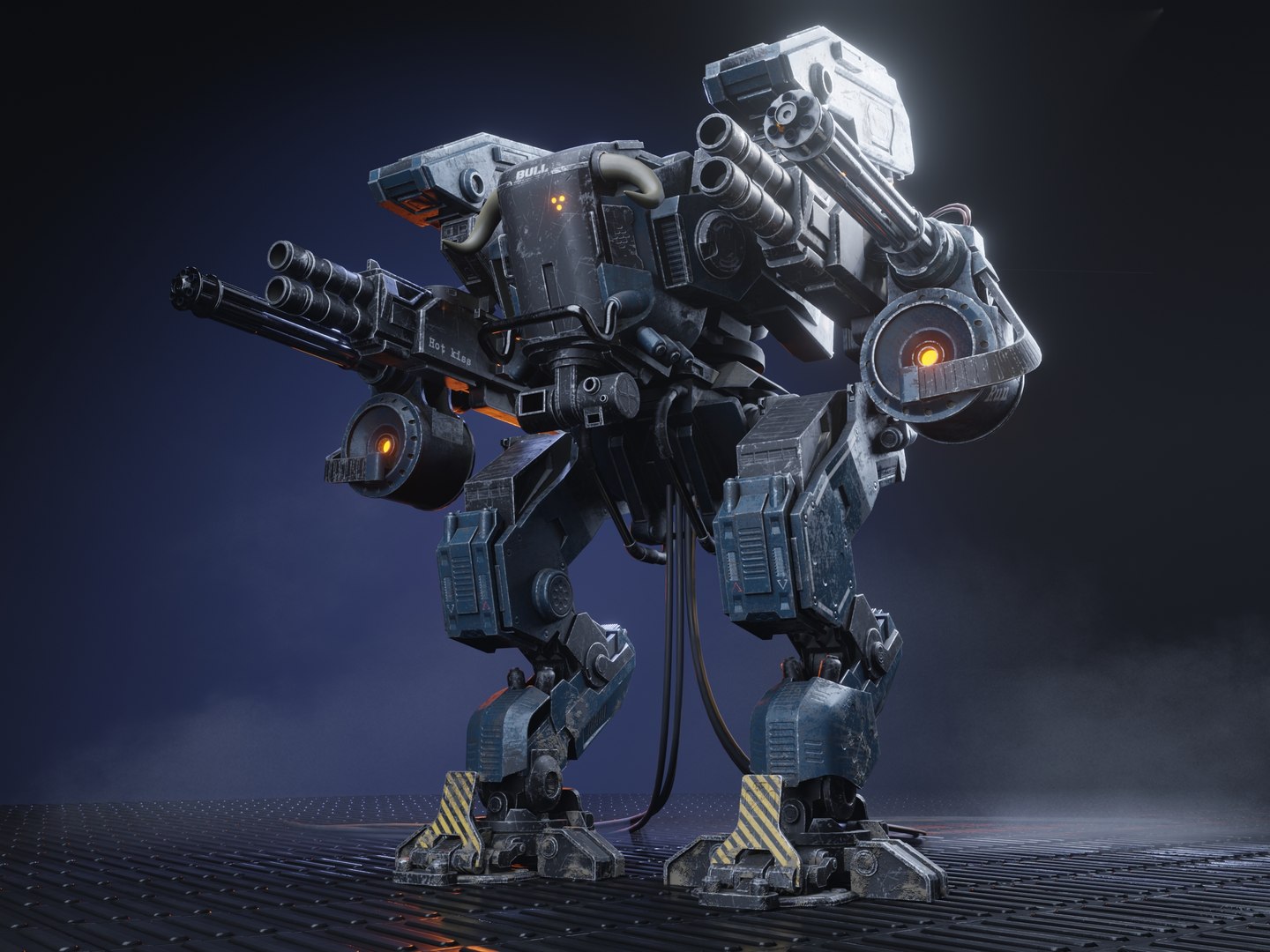 Realistic Mech in military style 3D model - TurboSquid 2153163