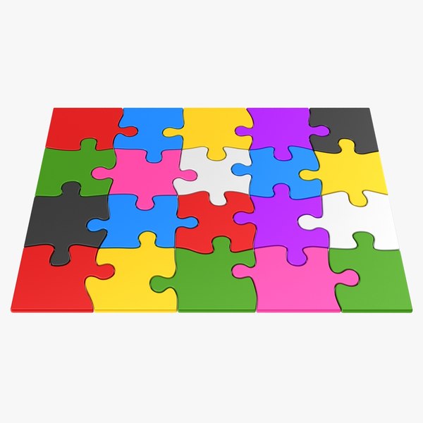 colorful puzzle pieces 3D model