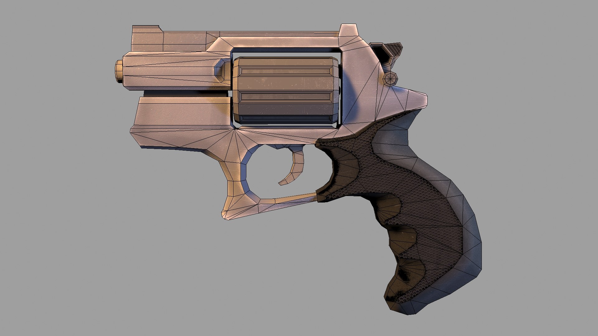 Revolver Handpainted 3ds