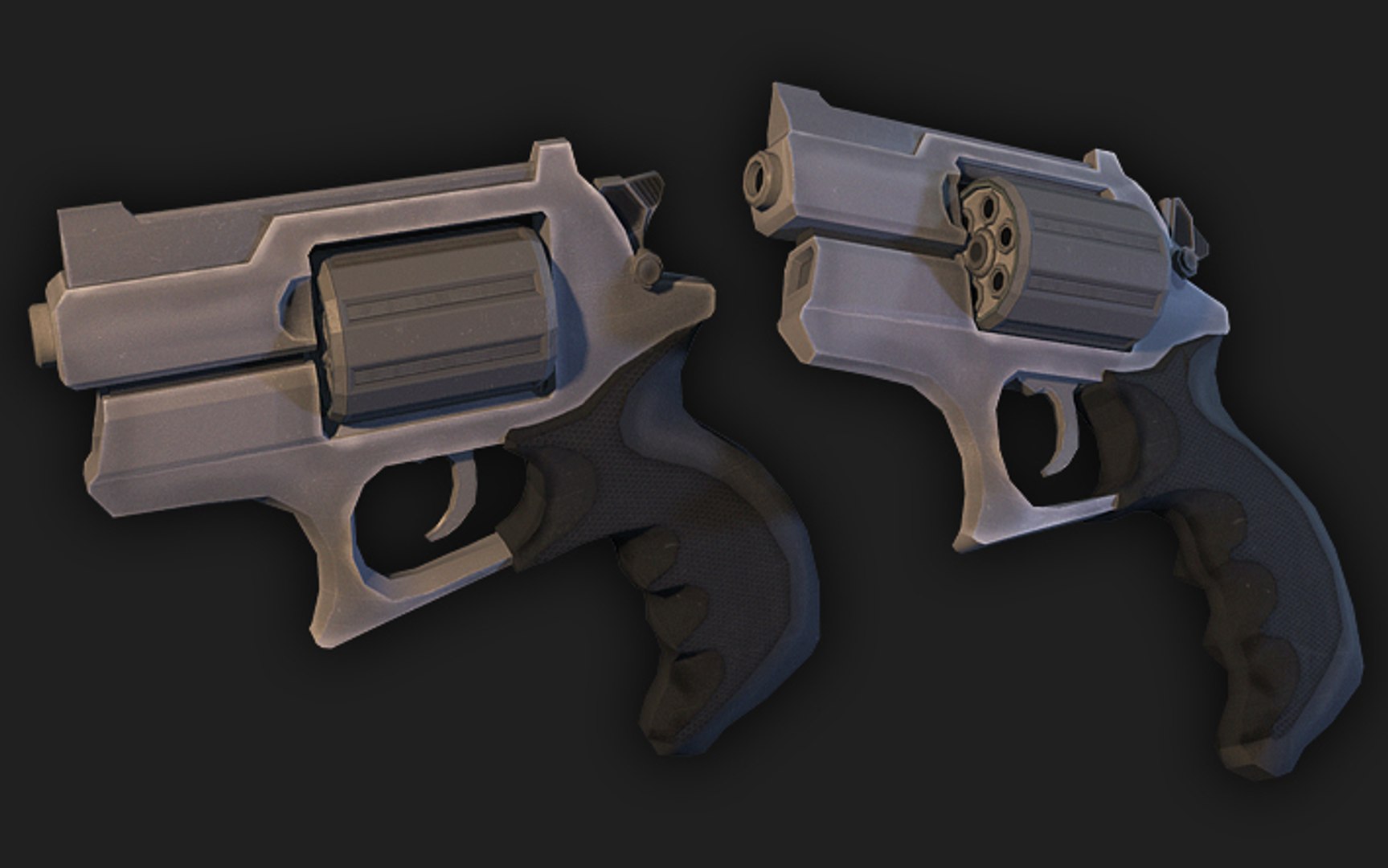 Revolver Handpainted 3ds