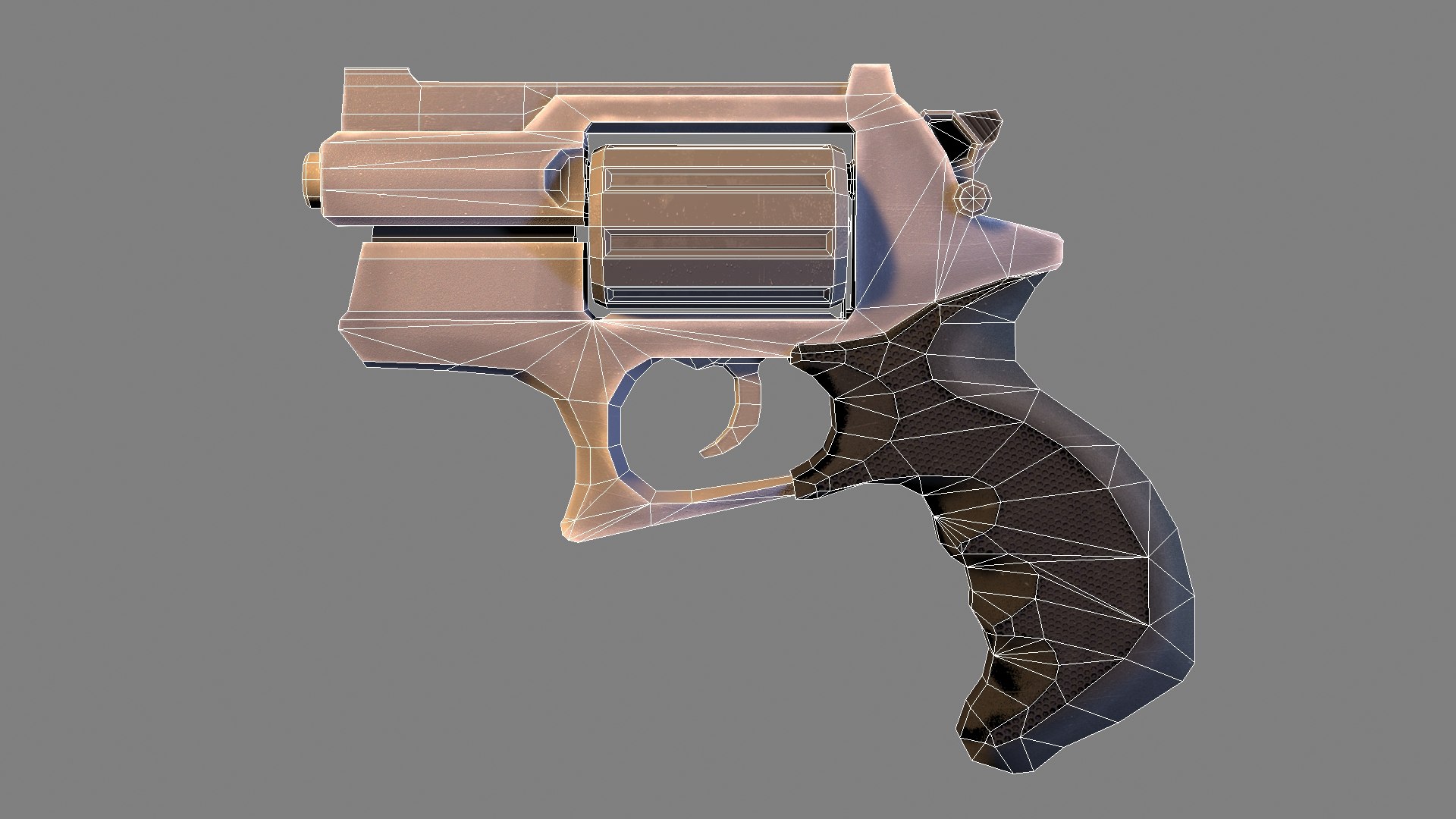 Revolver Handpainted 3ds