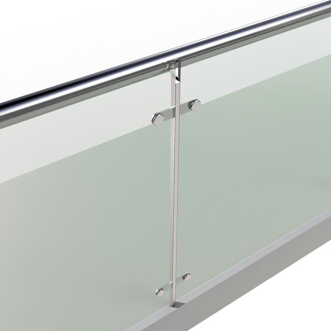 3D Stainless Steel Glass Railing - TurboSquid 1469592