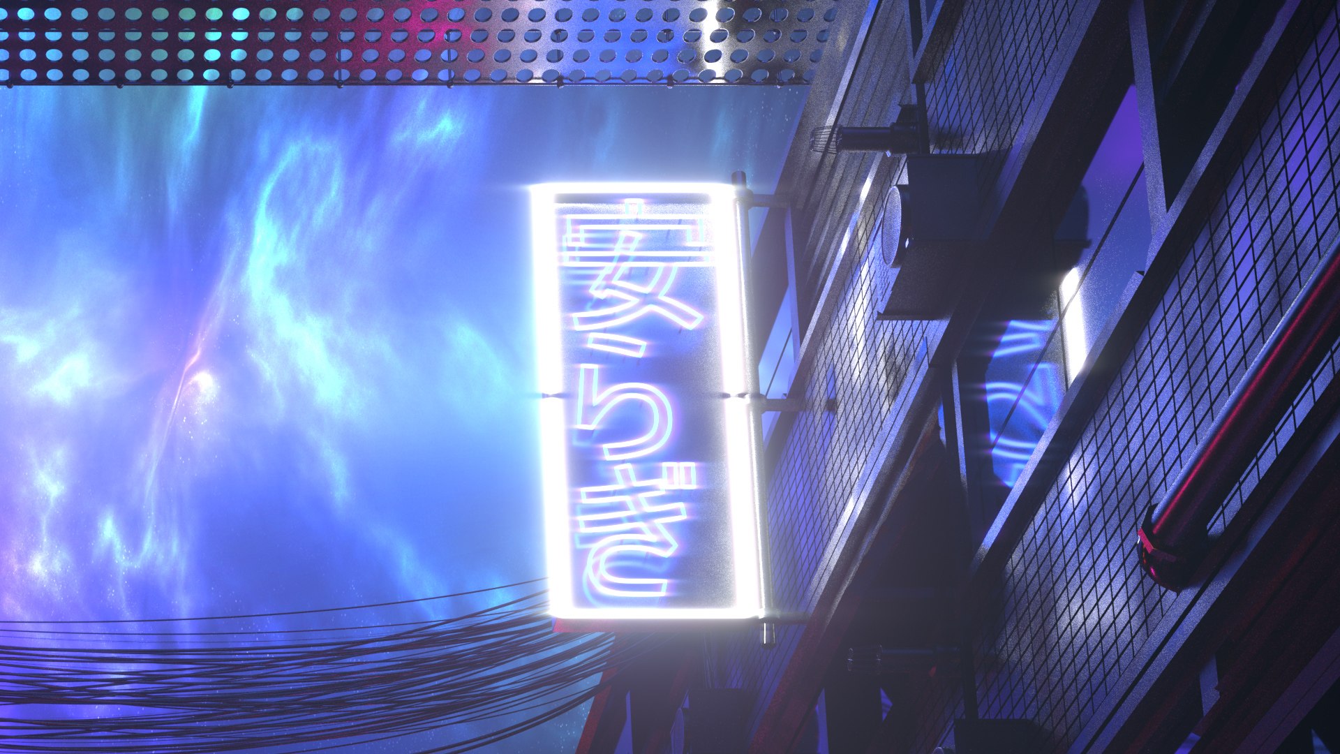 Synth Wave Style Street With Neon Glow Signs 3D Model - TurboSquid 1717827