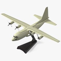 Turboprop Military Transport Aircraft Scale Model with Stand