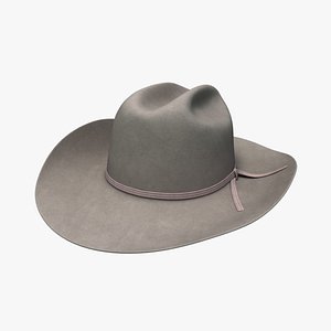 3d realistic felt cowboy hat model