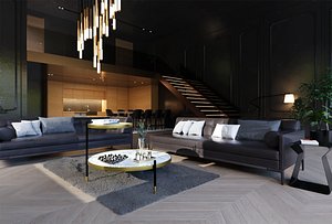 Luxury Interior Scene 3D model