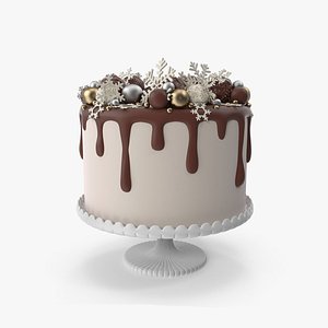 Snowflake Drip Cake 3D model