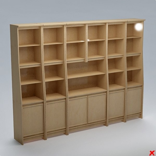 bookcase cabinet 3d dxf