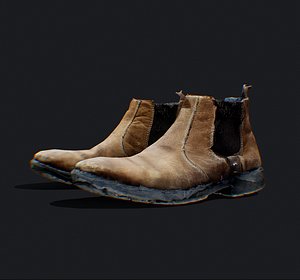 3D Photoscanned Shoe Boots Brown
