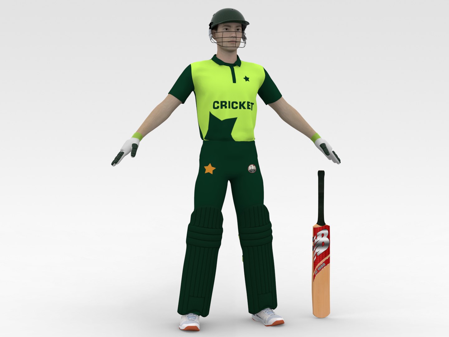3D Model Cricket Batsman V3 TurboSquid 1830493