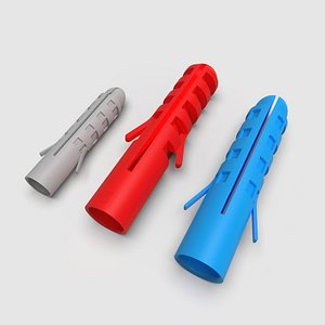 3D plastic wall plugs model