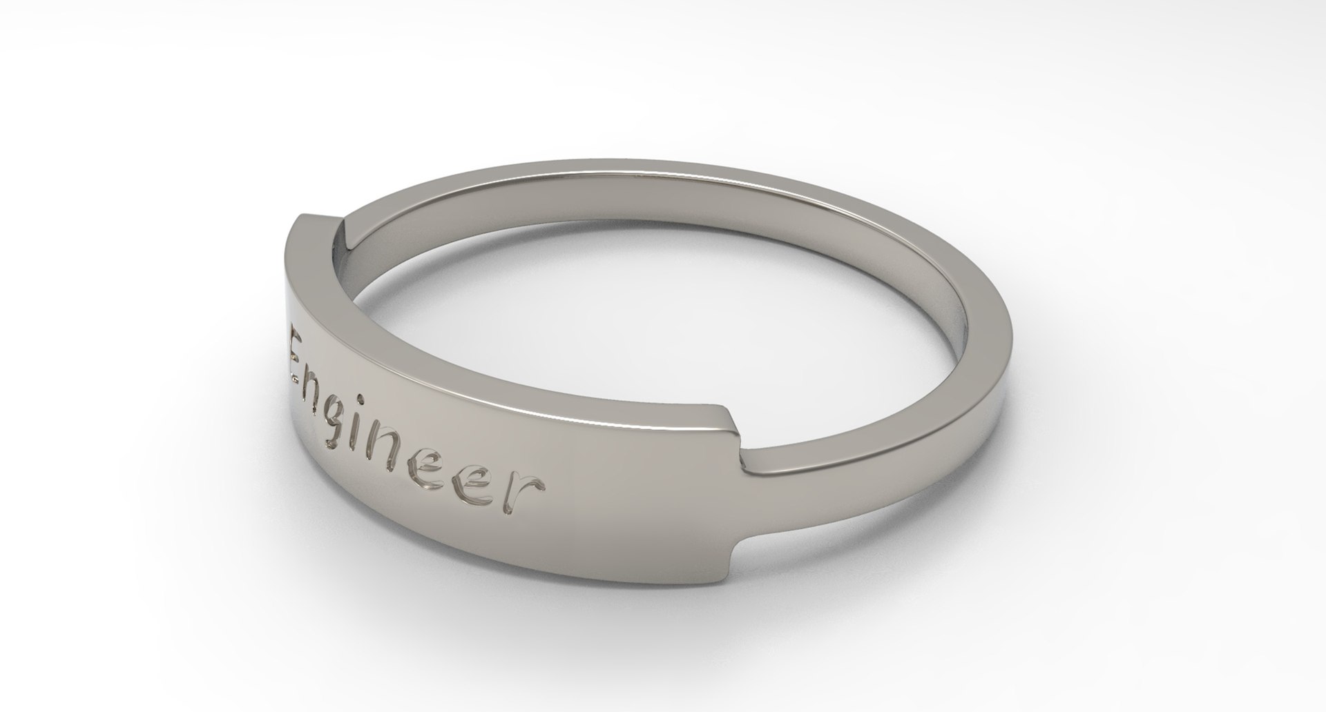 Engineer Ring Female Platinum 3D model - TurboSquid 1871115