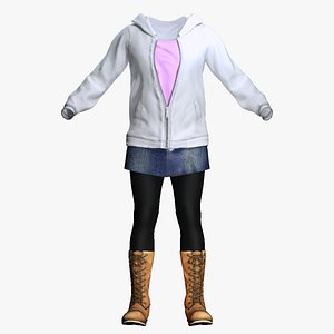 Female Daily Wear - Casual Jacket-Jean Skirt  Boots