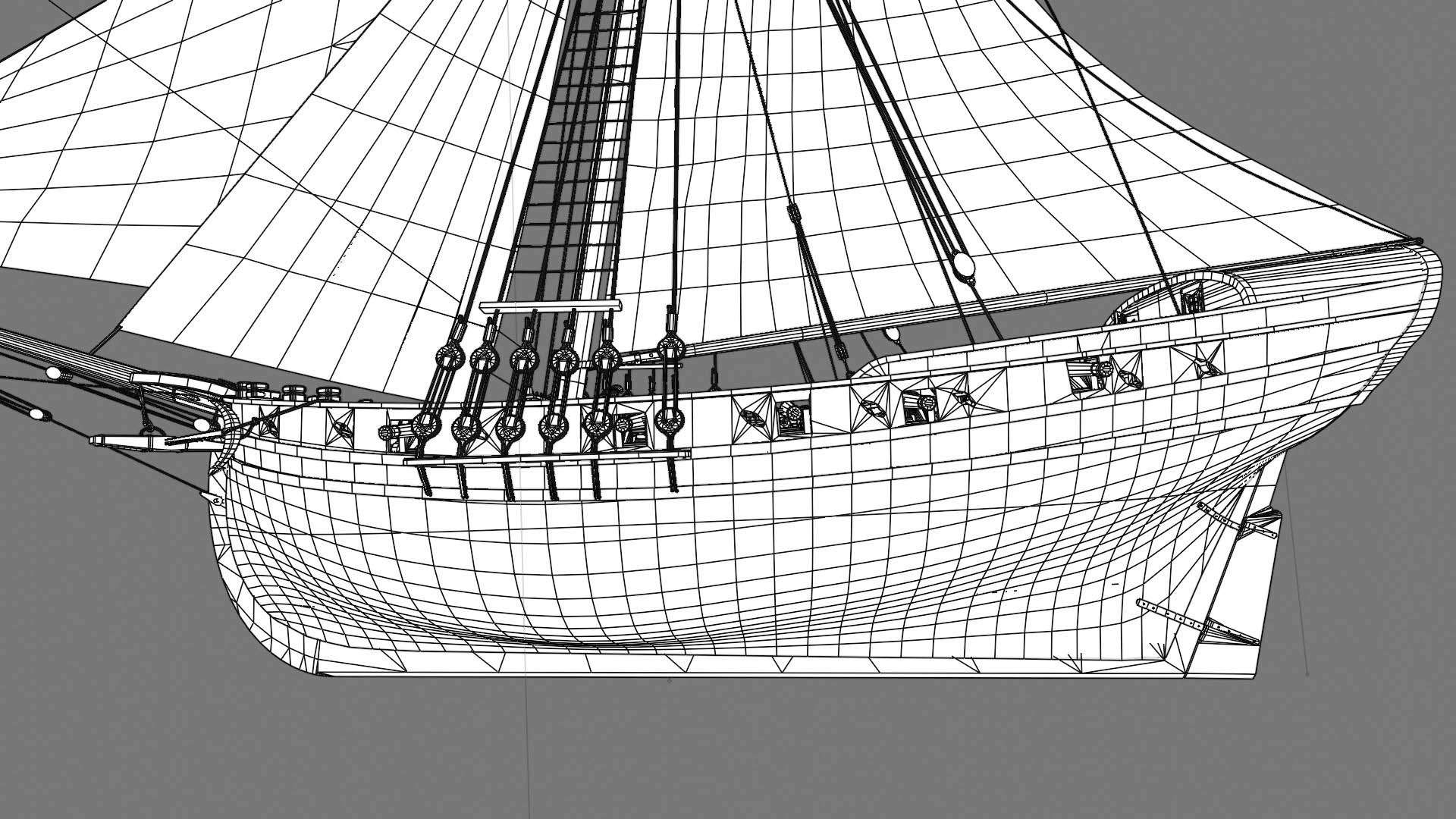 3D British Sloop MEDIATOR - Gunship 1745 - TurboSquid 1875070