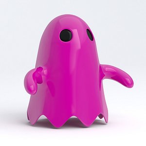 Little Cartoon Ghost Pink 3D model