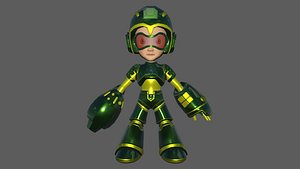 3D model Cyber boy Rigged character for Game and Animation