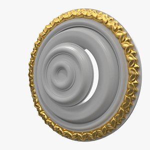 Plaster Ventilation Duct with Ornate Ceiling Rosette 3D Model29 3D model