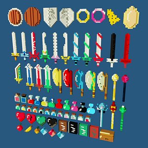 Voxel RPG game assets 1