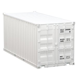 20 ft Container White 3D model