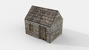 Low-poly Old Stone Cottage