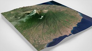 Volcano Lewotobi Flores Island Indonesia model