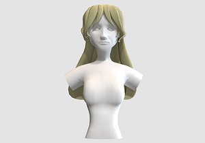 Female Blond Hairstyle 3D model