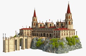 3D Fantasy Castle Monastery model