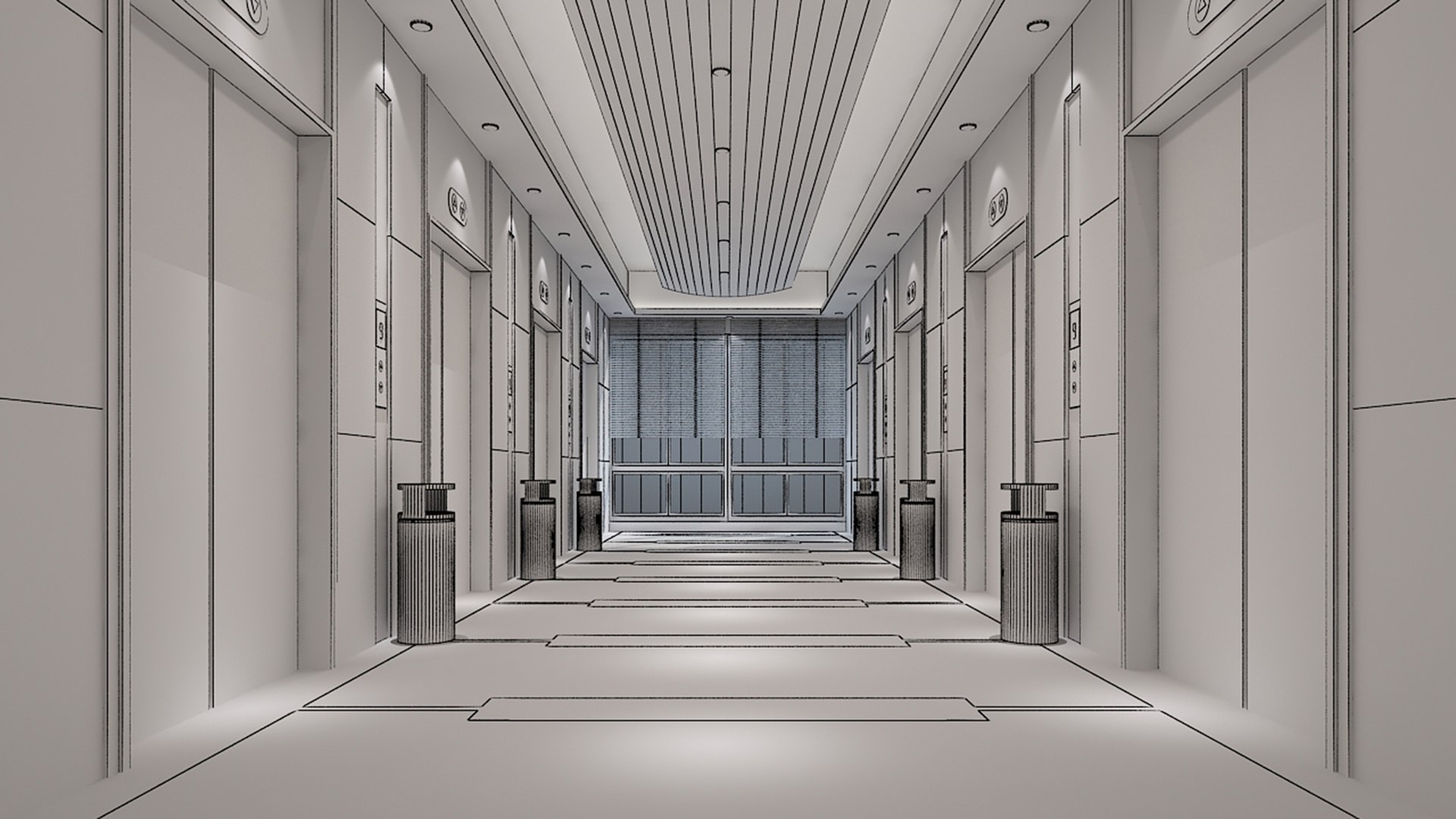 3D Elevator Lobby 05 - TurboSquid 2177576