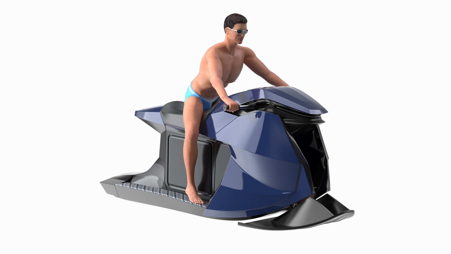 Jet Ski Blue With Rider 3D Model - TurboSquid 2381636