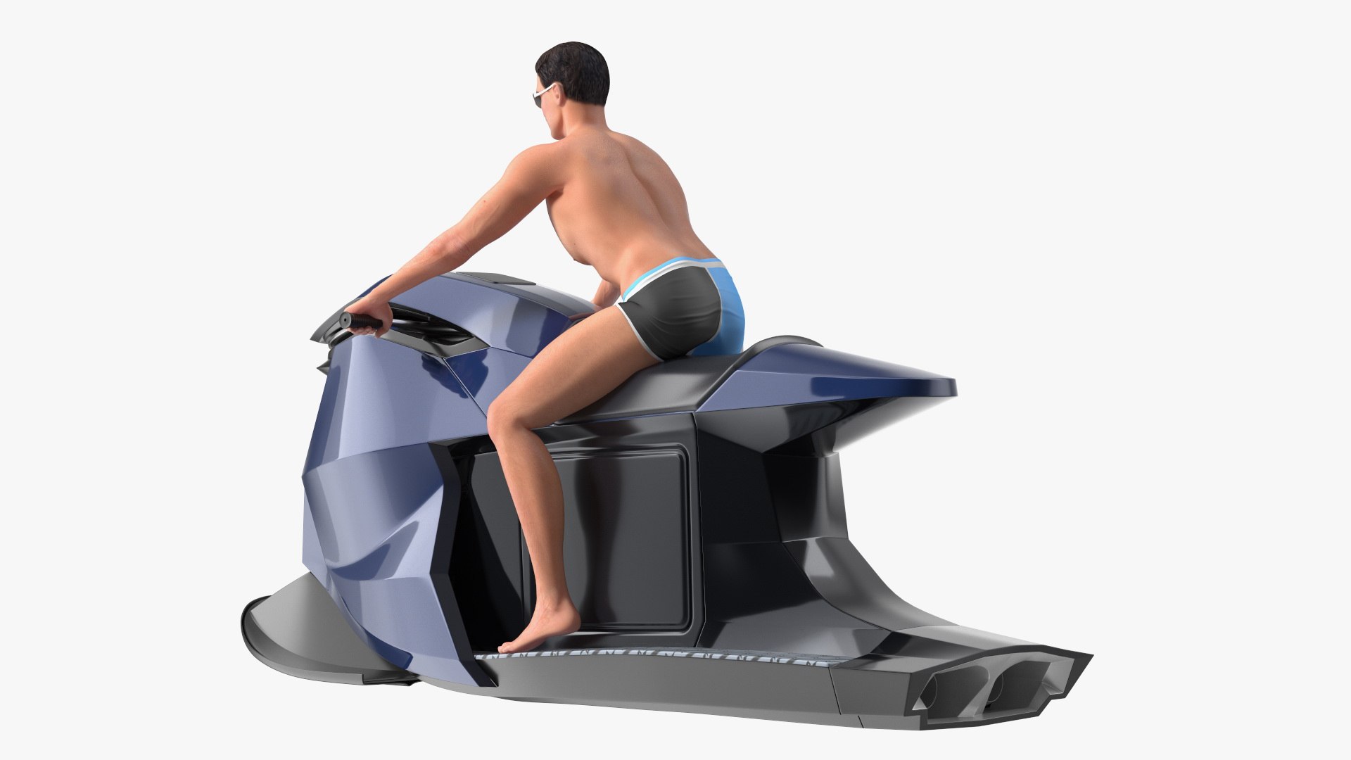 Jet Ski Blue With Rider 3D Model - TurboSquid 2381636