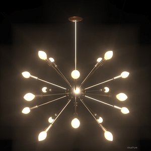 3dsmax realistic sputnik chandelier