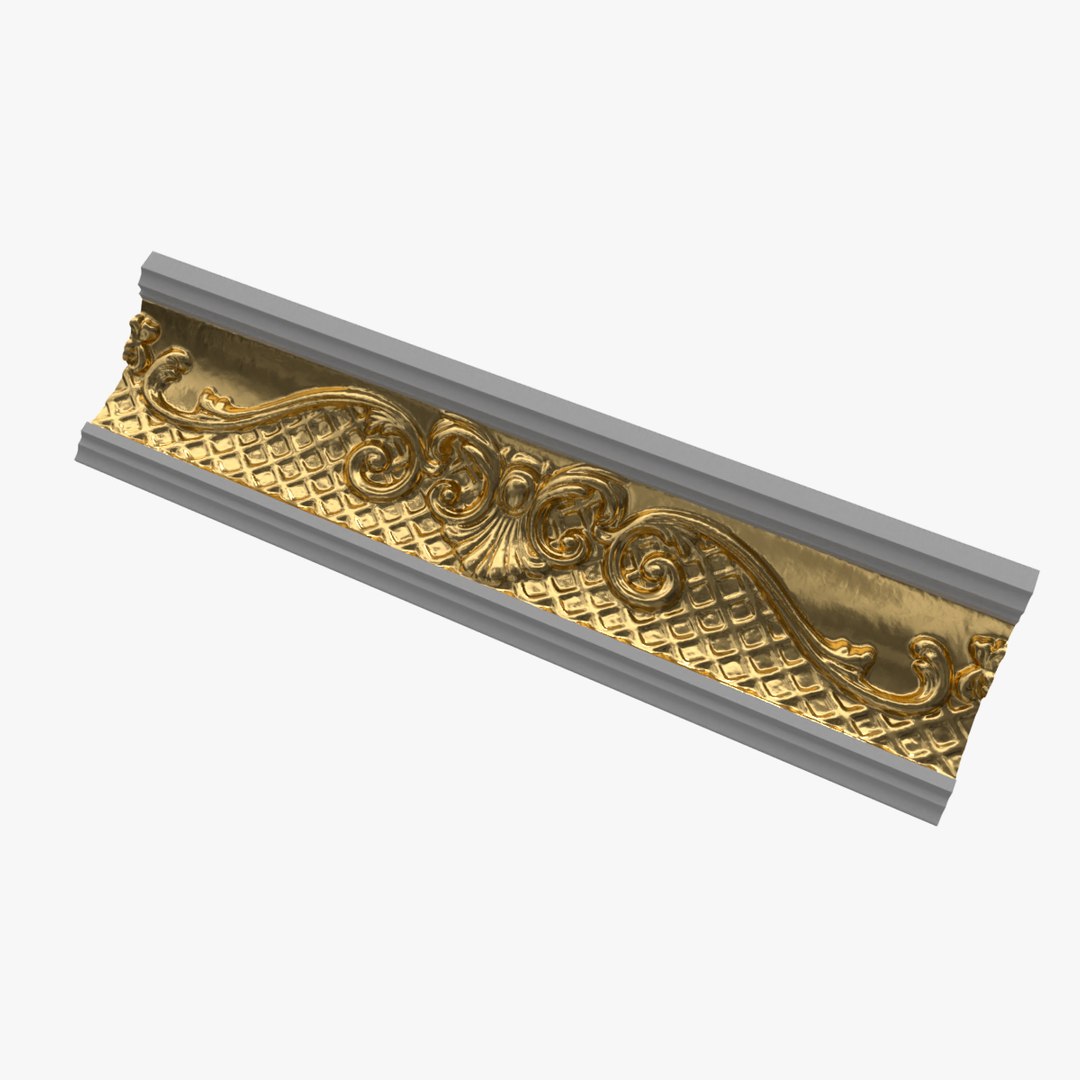 Patterned Cornice Gypsum Plaster DK20 3D model - TurboSquid 1993142