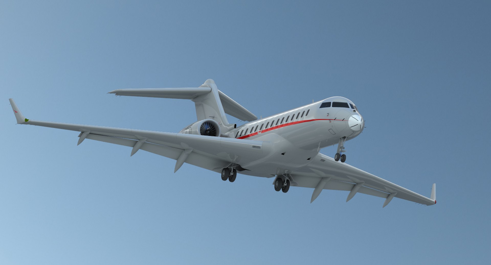 Business Jet Global 6000 Rigged 3D Model 3D model preview