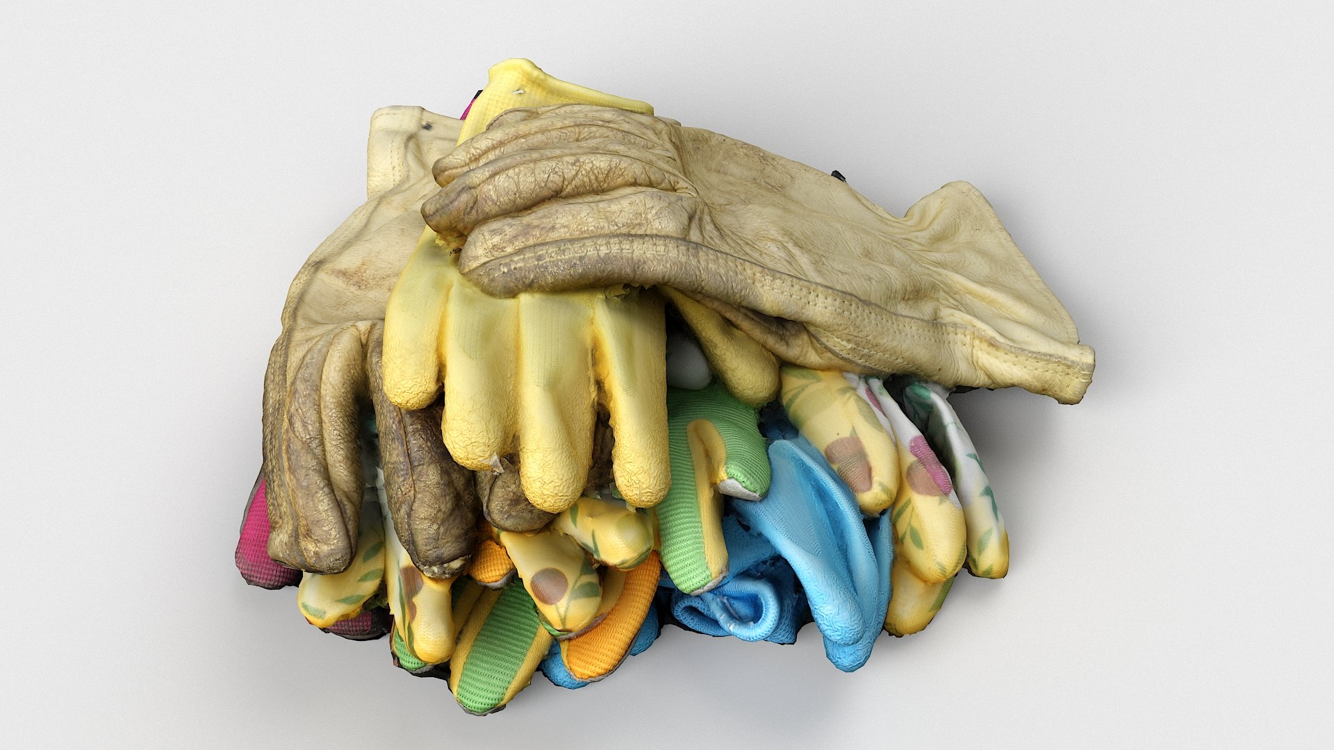 pile-gardening-gloves-3d-model-turbosquid-1638006