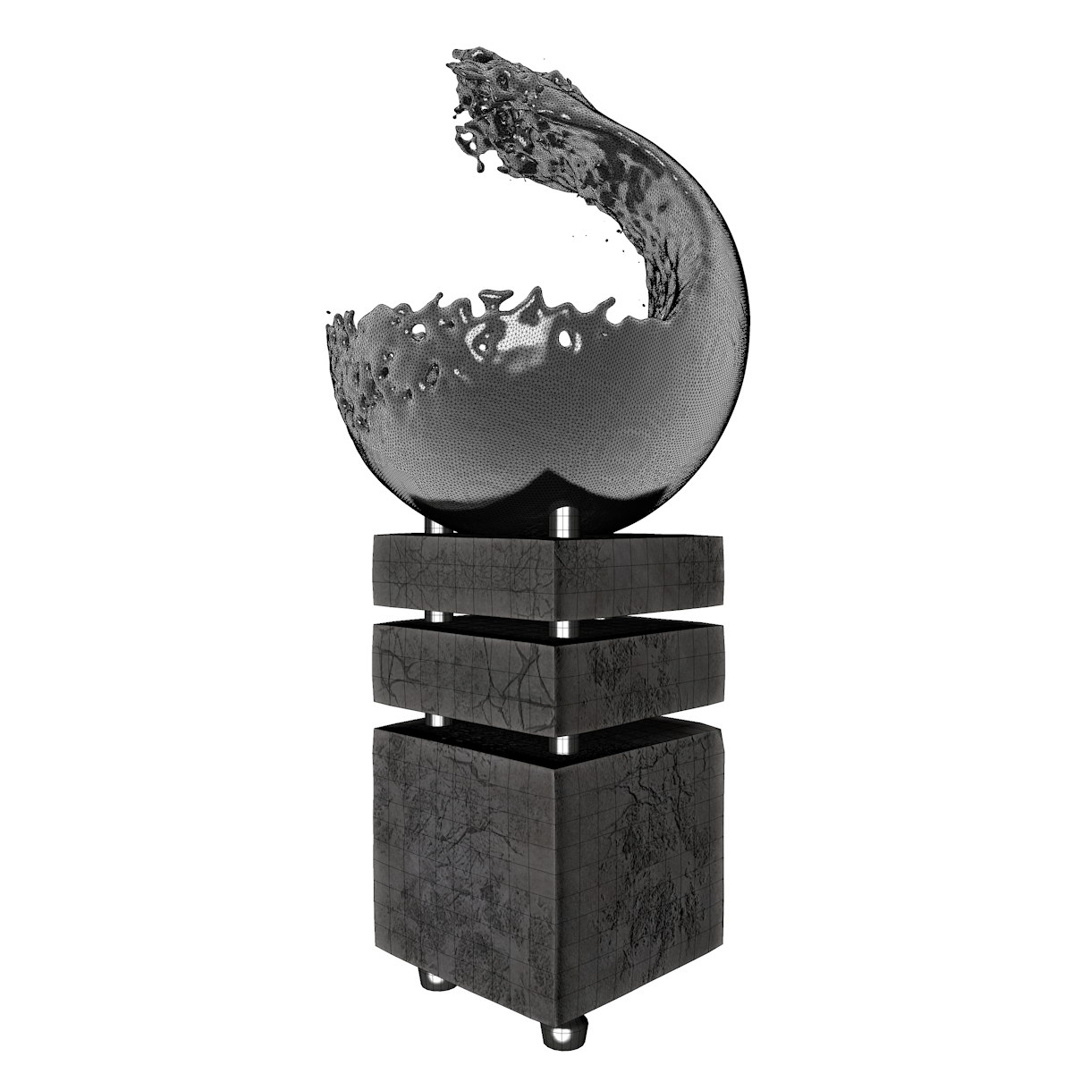 plastic sculpture water 3d model