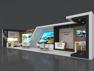 Booth Exhibition Stand Stall 16x4m Height 350 cm 1 Side Open