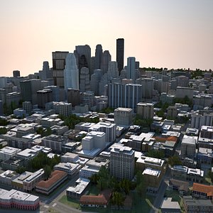 cityscape scene highrise 3d model